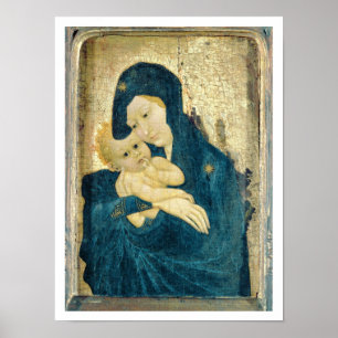 Madonna und Kind, Bourgogne-Schule (Öl auf Tafel) Poster