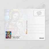 Madonna und Kind - buntes Glasfenster Postkarte (Rückseite)