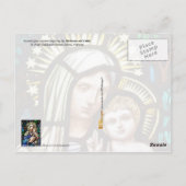 Madonna und Kind - buntes Glasfenster Postkarte (Rückseite)