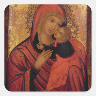 Madonna und Kind, c.1650 (Platte) Quadratischer Aufkleber