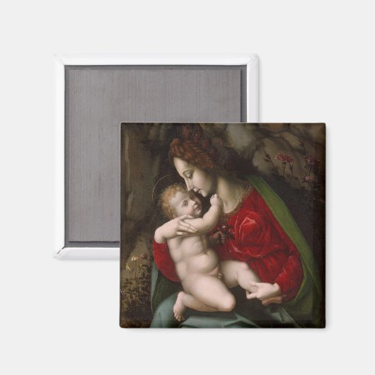 Madonna und Kind, ca. 1520 Magnet (Vorderseite/Rückseite)