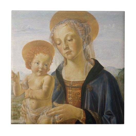 Madonna und Kind, circa 1470 Fliese (Vorderseite)