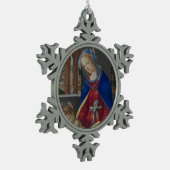 Madonna und Kind, circa 1483-4 Schneeflocken Zinn-Ornament (Links)