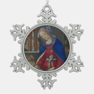 Madonna und Kind, circa 1483-4 Schneeflocken Zinn-Ornament