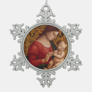 Madonna und Kind, circa 1505-07 Schneeflocken Zinn-Ornament