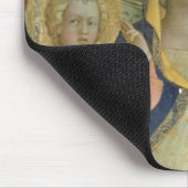 Madonna und Kind, die mit Heiligen inthronisiert Mousepad (Ecke)