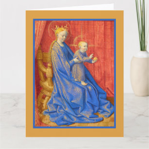 Madonna und Kind Enthroned Jean Fouquet Feiertag Karte