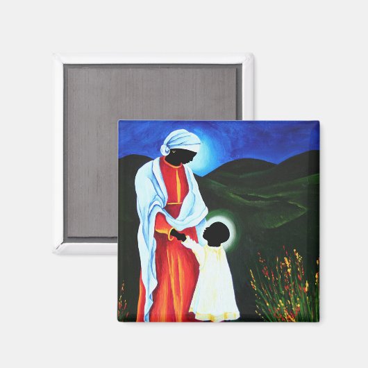 Madonna und Kind - Erste Schritte 2008 Magnet (Vorderseite/Rückseite)