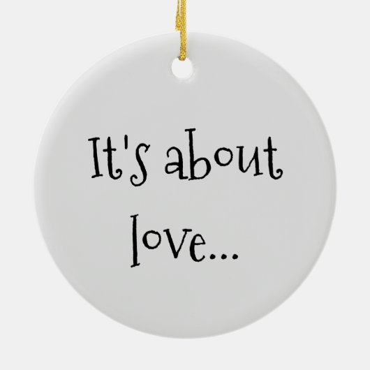 Madonna und Kind "Es geht um Liebe" Keramik Ornament (Hinten)