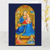Madonna-und-Kind-Feiertags-Weihnachtskarte Karte (Gelbe Blume)