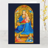 Madonna-und-Kind-Feiertags-Weihnachtskarte Karte (Gelbe Blume)