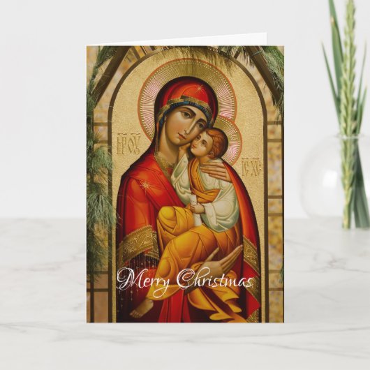 Madonna und Kind Feiertagskarte (Vorderseite)