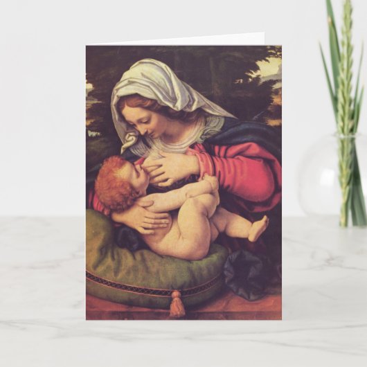 Madonna und Kind Feiertagskarte (Vorderseite)