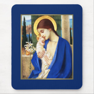Madonna und Kind. Fine Art Christmas Geschenk  Mousepad