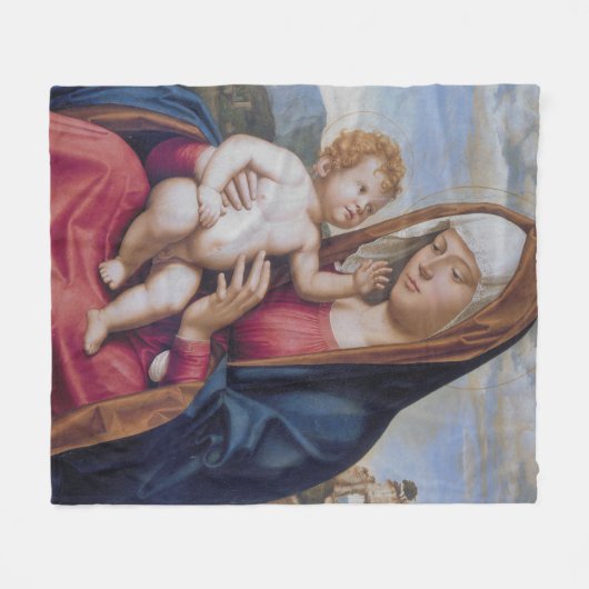 Madonna und Kind Fleecedecke (Vorderseite (Horizontal))