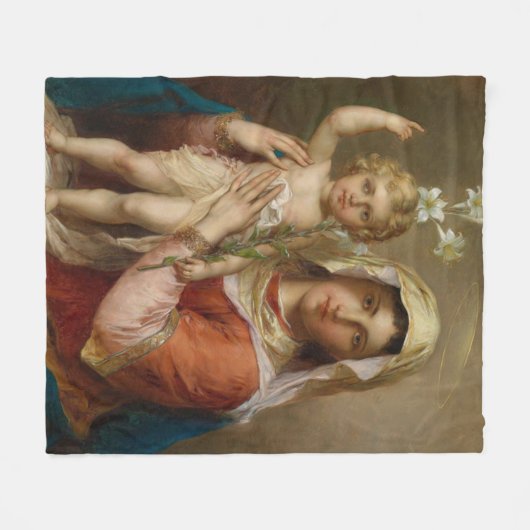 Madonna und Kind Fleecedecke (Vorderseite (Horizontal))