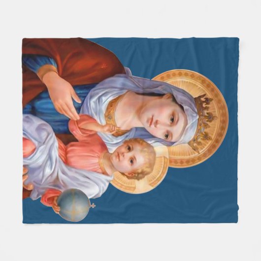 Madonna und Kind Fleecedecke (Vorderseite (Horizontal))