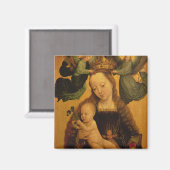 Madonna und Kind gekrönt von zwei Engeln, c.1520 Magnet (Vorderseite/Rückseite)