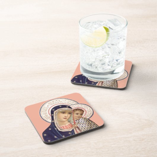 Madonna und Kind Getränkeuntersetzer (Rechte Seite)