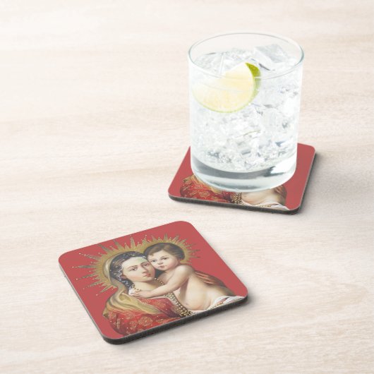 Madonna und Kind Getränkeuntersetzer (Rechte Seite)