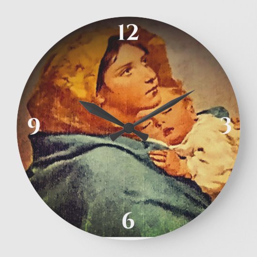 Madonna und Kind Große Wanduhr (Vorderseite)