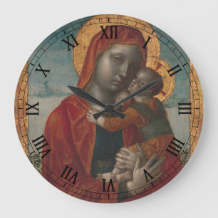 Madonna und Kind Große Wanduhr