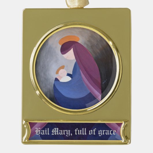 Madonna und Kind - HageMary Banner Ornament (Vorderseite)
