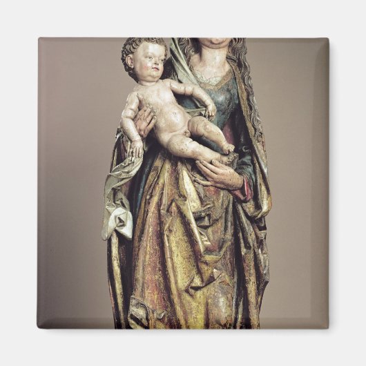 Madonna und Kind, Holzskulptur Magnet (Vorne)