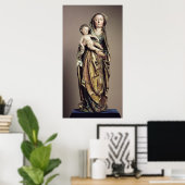 Madonna und Kind, Holzskulptur Poster (Heimbüro)