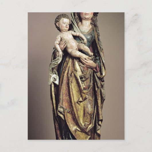 Madonna und Kind, Holzskulptur Postkarte (Vorderseite)