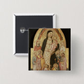 Madonna und Kind inthronisiert Button (Vorne & Hinten)