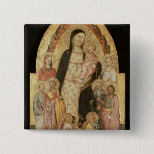 Madonna und Kind inthronisiert Button