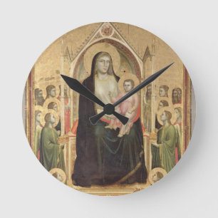 Madonna und Kind inthronisiert, c.1300-03 Runde Wanduhr