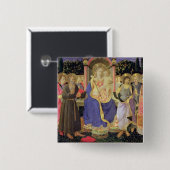 Madonna und Kind inthronisiert mit Heiligen Button (Vorne & Hinten)