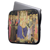 Madonna und Kind inthronisiert mit Heiligen Laptopschutzhülle (Vorderseite Links)