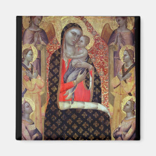 Madonna und Kind inthronisiert mit sechs Engeln Magnet