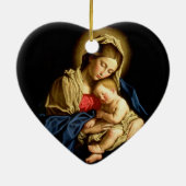 Madonna und Kind Jesus - Sassoferrato Keramikornament (Hinten)