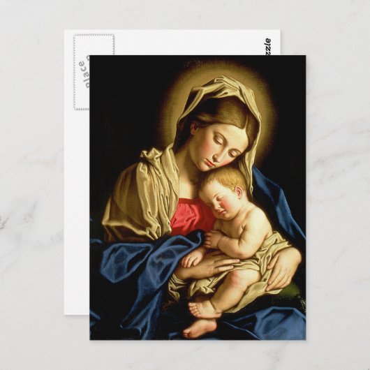 Madonna und Kind Jesus - Sassoferrato Postkarte (Vorne/Hinten)