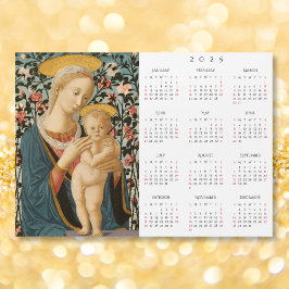 Madonna und Kind Jesus Vintag Art 2025 Kalender Magnetkarte