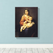 Madonna und Kind - Jungfrau Mary - Murillo Leinwanddruck (Insitu (Holzboden))