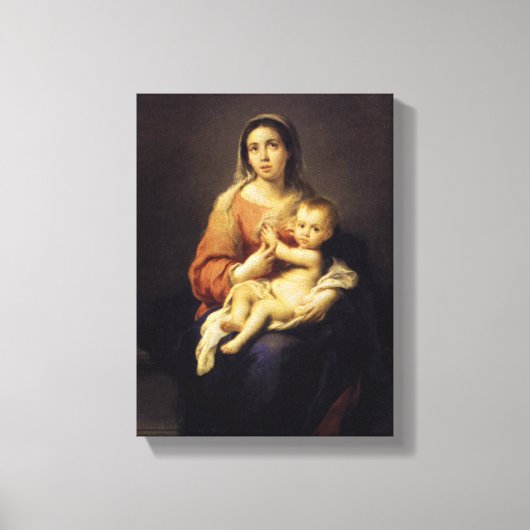Madonna und Kind - Jungfrau Mary - Murillo Leinwanddruck (Vorderseite)