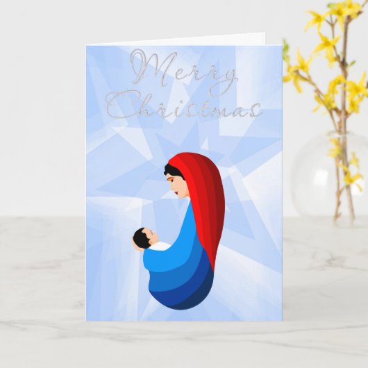 Madonna und Kind Karte (Gelbe Blume)