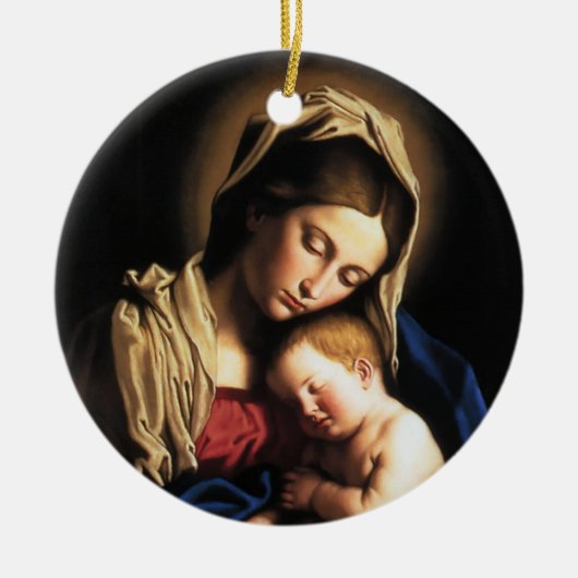 Madonna und Kind Keramik Ornament (Vorne)