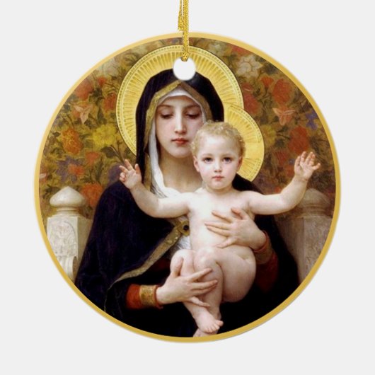 Madonna und Kind Keramik Ornament (Hinten)