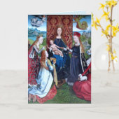 Madonna und Kind mit 3 Heiligen (Detail; M 070) Karte (Gelbe Blume)