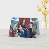 Madonna und Kind mit 3 Heiligen (Detail; M 070) Karte (Gelbe Blume)