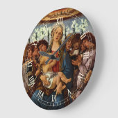 Madonna und Kind mit acht Engeln von Botticelli Große Wanduhr (Winkel)