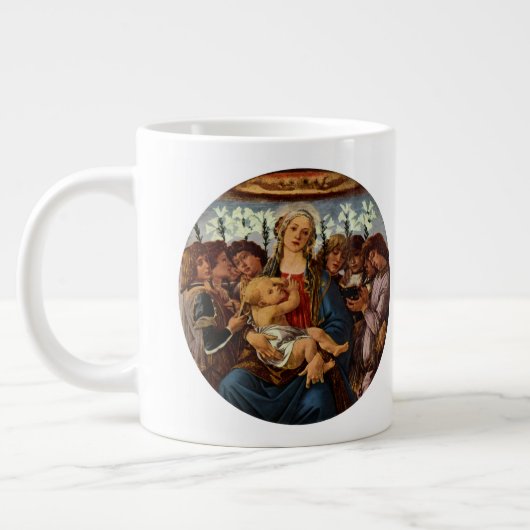 Madonna und Kind mit acht Engeln von Botticelli Jumbo-Tasse (Links)