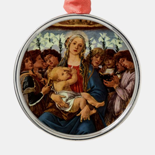Madonna und Kind mit acht Engeln von Botticelli Ornament Aus Metall (Vorne)