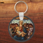 Madonna und Kind mit acht Engeln von Botticelli Schlüsselanhänger (Rückseite)